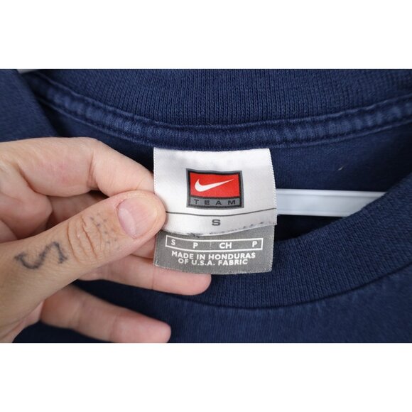 Vtg Nike Mens S Travis Scott Center Swoosh University of Michigan T-Shirt Blue - Picture 11 of 16